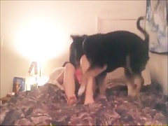 Rosales with her dog